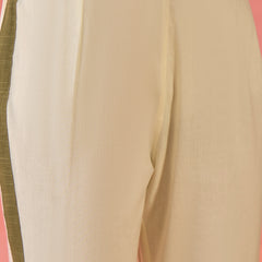 Geometric Printed V-Neck Pleated Pure Cotton A-Line Kurta With Trouser