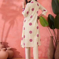 Geometric Printed V-Neck Pleated Pure Cotton A-Line Kurta With Trouser