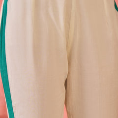 Geometric Printed V-Neck Pure Cotton A-Line Kurta With Trouser
