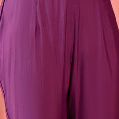 Embroidered Straight Kurta, Trousers With Bag