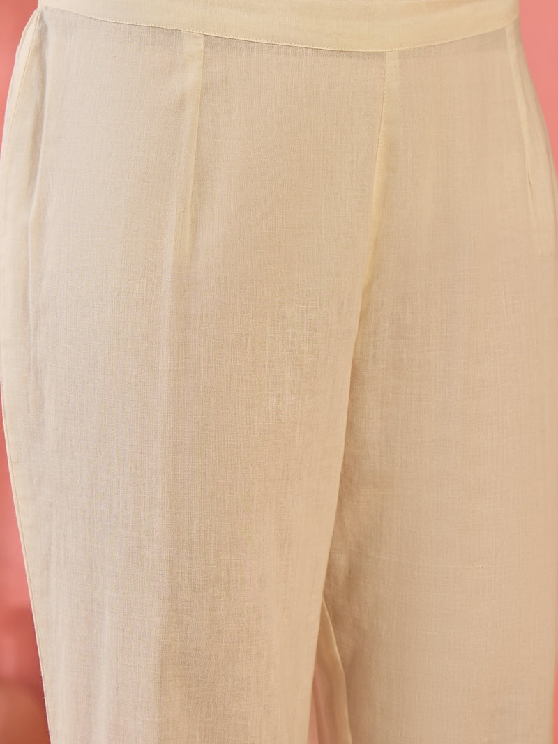 Embroidered Pure Cotton Top With Trouser Co-Ords