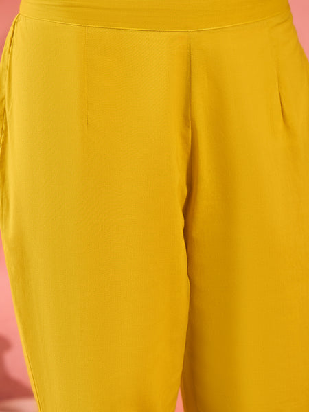 Embroidered Pure Cotton Straight Kurta With Trousers & Dupatta