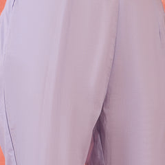 Lilac Embroidered Cotton Kurta Set with Straight Pants