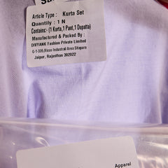 Lilac Embroidered Cotton Kurta Set with Straight Pants