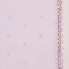 Lilac Embroidered Cotton Kurta Set with Straight Pants