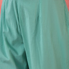 Embroidered Cotton Kurta Set with Straight Pants
