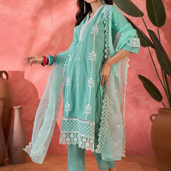 Embroidered Cotton Kurta Set with Straight Pants