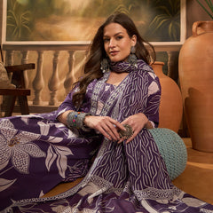 Floral Printed Pure Cotton Straight Kurta Trousers With Dupatta