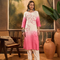 Women Tye-Dye Straight Kurta With Trousers & Dupatta
