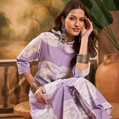 Women Floral Printed A-Line Kurta & Trousers