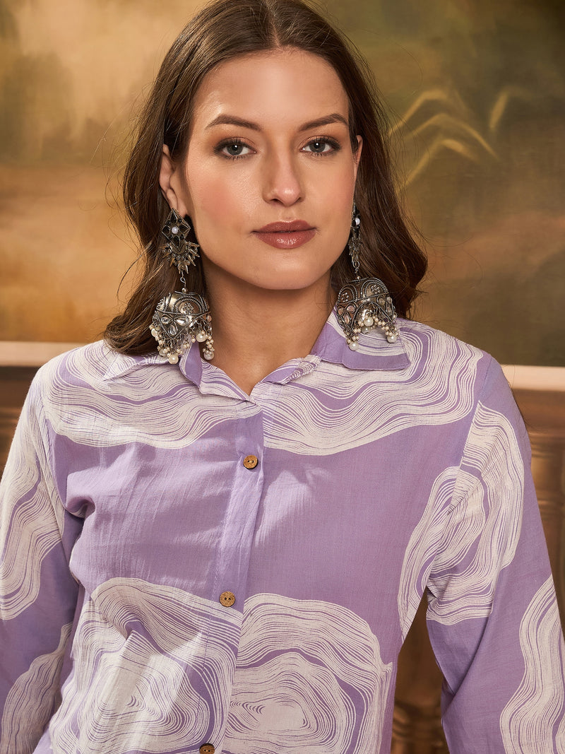 Women Floral Printed A-Line Kurta & Trousers