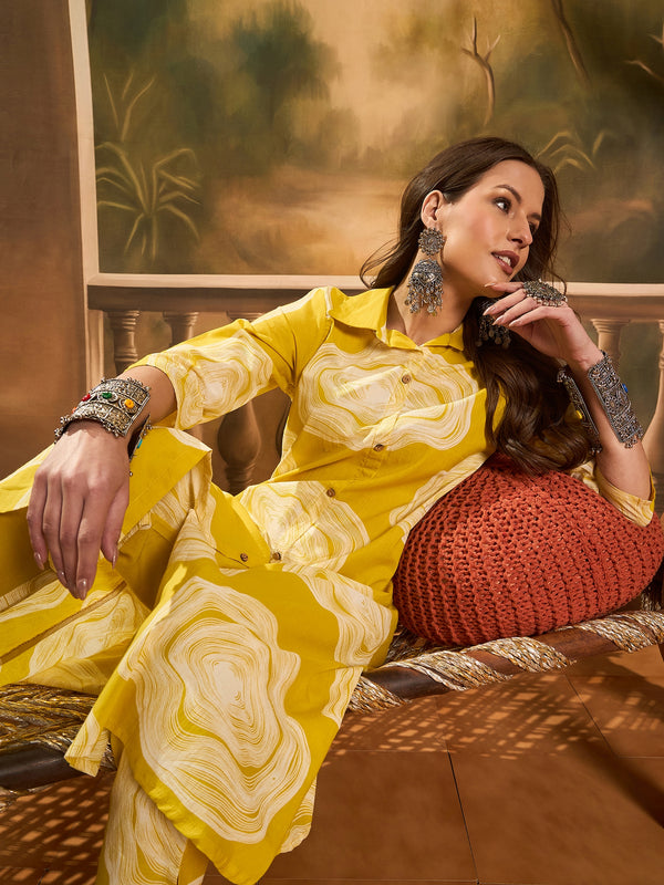 Women Floral Printed A-Line Kurta & Trousers