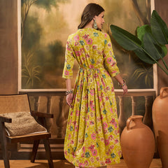 Floral Printed Anarkali Kurta