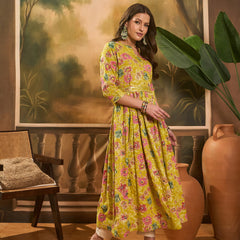Floral Printed Anarkali Kurta