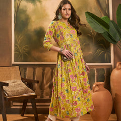 Floral Printed Anarkali Kurta