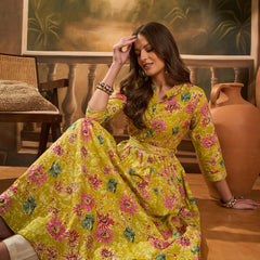 Floral Printed Anarkali Kurta