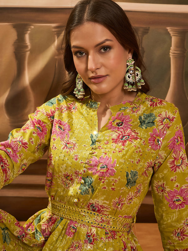 Floral Printed Anarkali Kurta