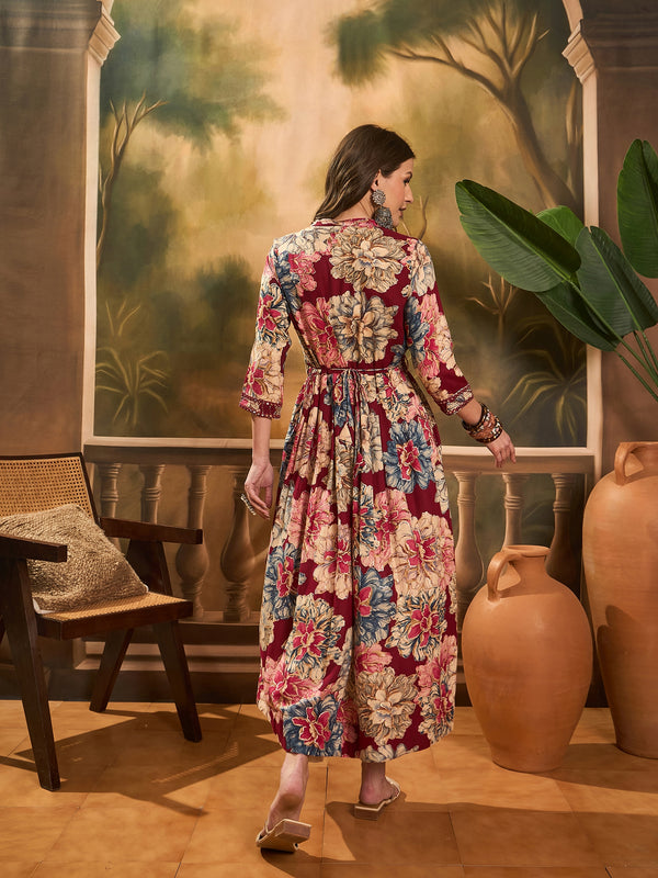 Women Floral Printed Anarkali Kurta