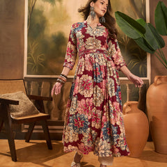 Women Floral Printed Anarkali Kurta