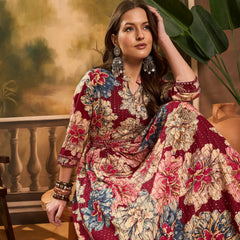 Women Floral Printed Anarkali Kurta