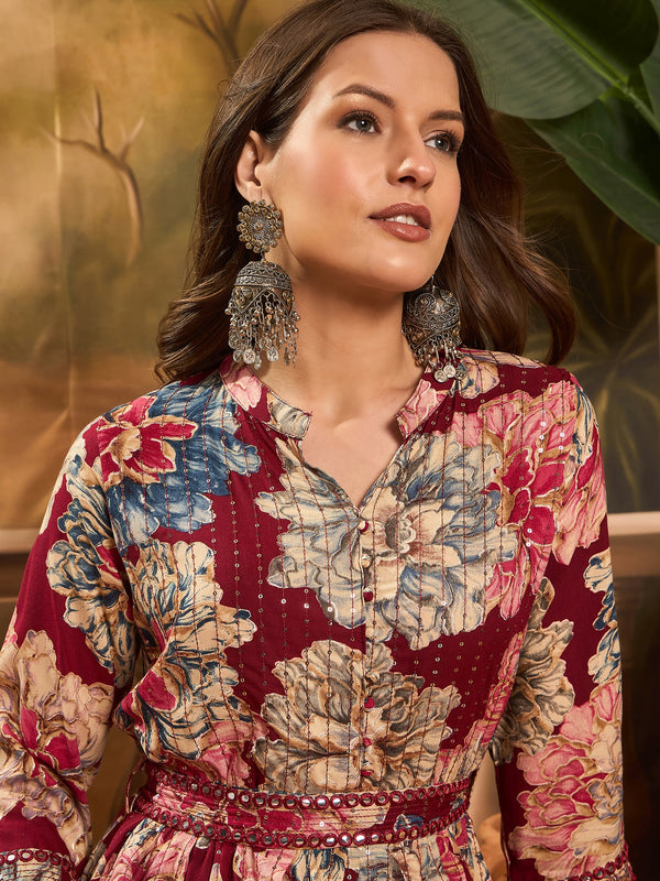 Women Floral Printed Anarkali Kurta
