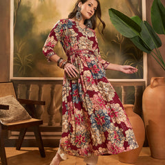 Women Floral Printed Anarkali Kurta