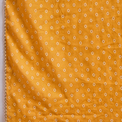 Orange Bhandhej Print & Mirror Work Anarkali Kurta With Trouser & Dupatta Kurta Set