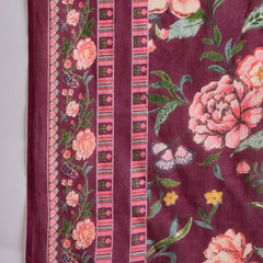 Floral Embroidered Notch Neck Sequinned Straight Kurta With Palazzo & Dupatta