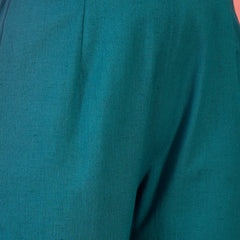 Pure Cotton Floral Embroidered Straight Kurta With Trousers