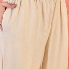 Pure Cotton Embroidered Straight With Trouser  Kurta Set