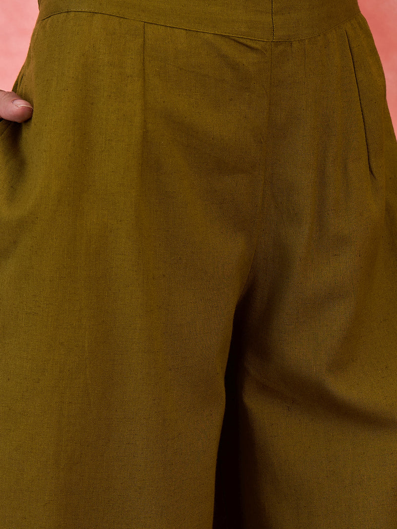 Sleeveless Mirror Work Kurta Set
