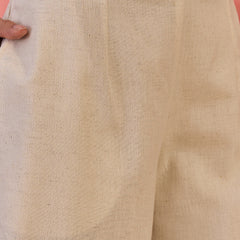 Off-White Sleeveless Mirror Work Kurta Set
