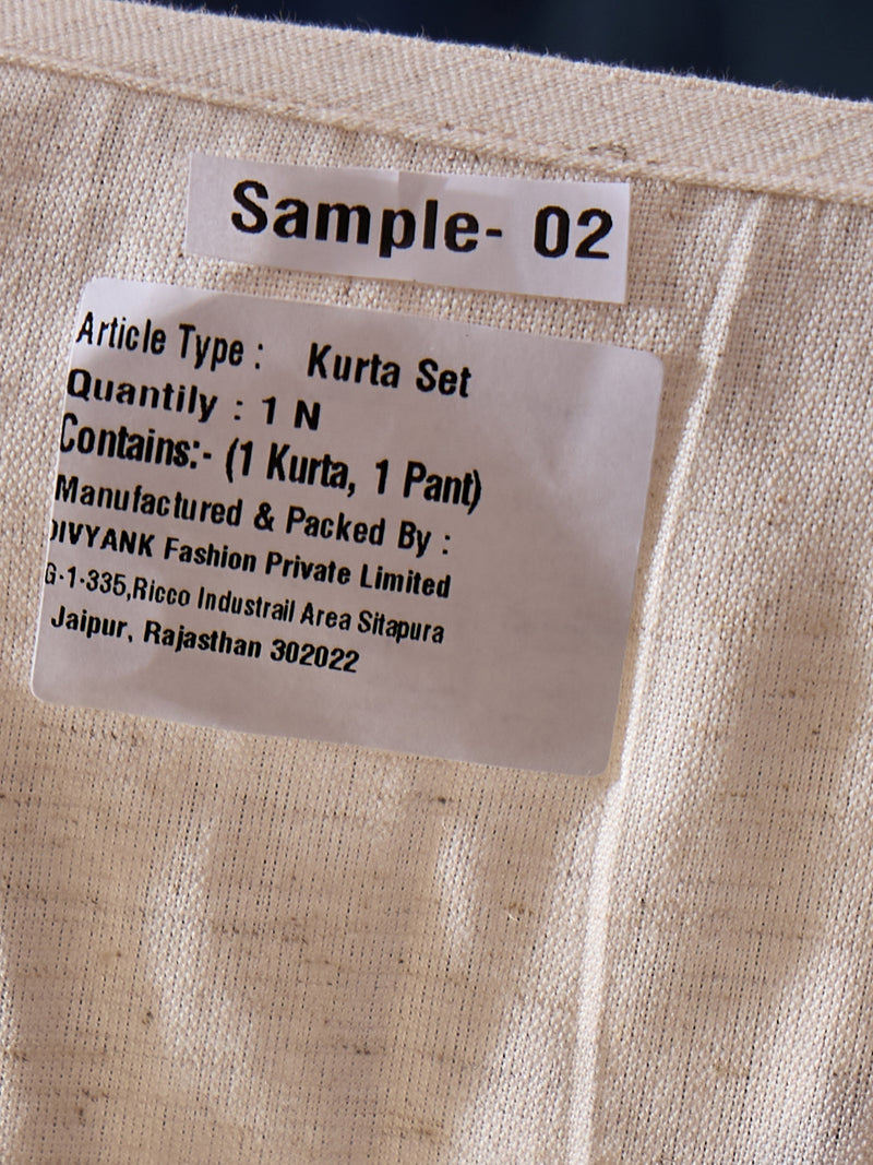 Off-White Sleeveless Mirror Work Kurta Set