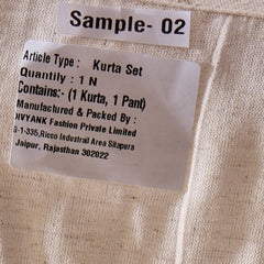 Off-White Sleeveless Mirror Work Kurta Set