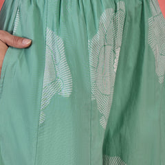 Floral Yoke Design Notch Neck Sequinned Straight Kurta With Palazzo & Dupatta