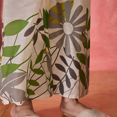 Floral Printed Pure Cotton Straight Kurta With Palazzo