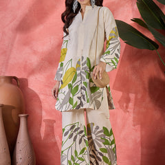 Floral Printed Pure Cotton Straight Kurta With Palazzo