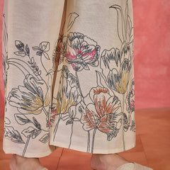 Floral Printed Pure Cotton Straight Kurta With Palazzo