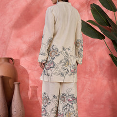 Floral Printed Pure Cotton Straight Kurta With Palazzo