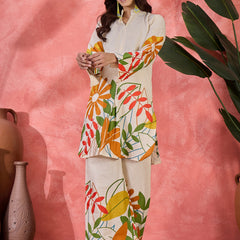 Floral Printed Pure Cotton Straight Kurta With Palazzo