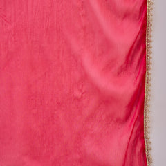 Floral Printed With Thread Work Embroidered Kurta With Trousers & Dupatta
