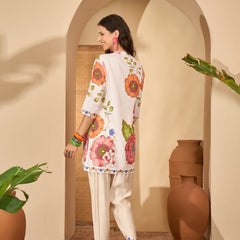Floral Printed Tunic With Dhoti Pant Co-Ords Set
