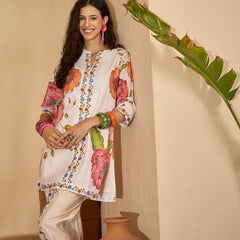 Floral Printed Tunic With Dhoti Pant Co-Ords Set