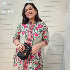 Floral Printed Cotton  Lining in Kurta With Pant Co-Ords