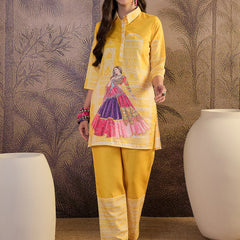 Embroidered & Printed  Tunic With Pant Co-Ords Set