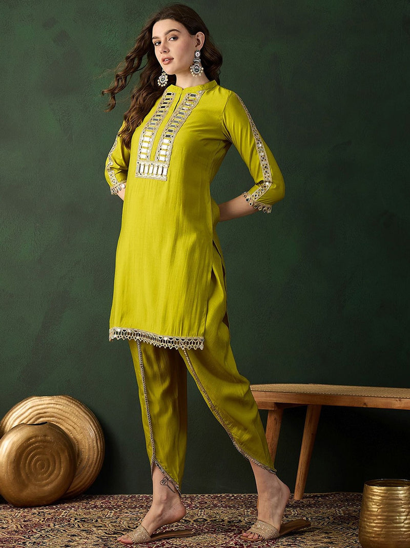 Mirror Work Tunic with Dhoti Pant Co-Ord Set