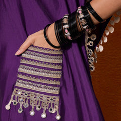 Ethnic Motifs Yoke Design Embroidered Kaftan Kurta & Trousers