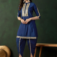 Embellished Mirror Work Tunic With Dhoti Pant Co-Ords