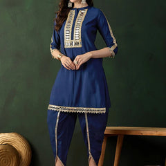 Embellished Mirror Work Tunic With Dhoti Pant Co-Ords