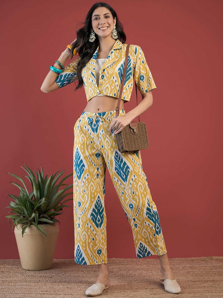 Ethnic Motifs Printed Top Jacket With Trousers